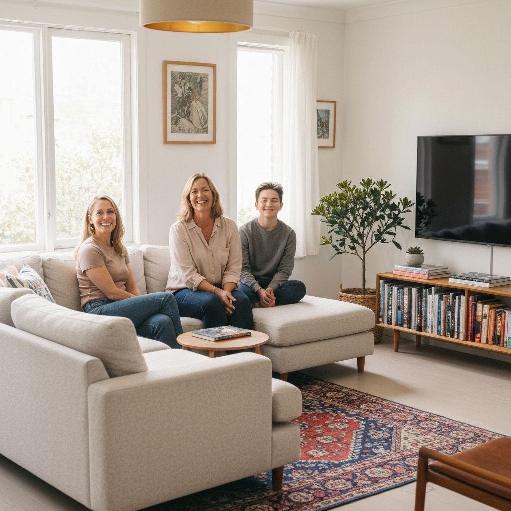 Modern living room with air conditioning